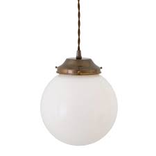 Designer thomas bernstrand took his lofty ambitions with the city pendant and lightened its profile by fitting it with a acrylic shade. Nostalgic Opal Glass Globe Pendant Lamp O 20 25 30 Cm Casa Lumi