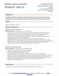 Quality Control Chemist Resume Samples Qwikresume