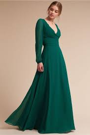 Green A Line Mother Of The Bride Dress Chiffon Long Sleeve V Neck Floor Length Bride Dress Mother Guest Dresses Blue Chiffon Dresses Event Dresses