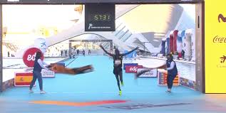 The world marathon record is slightly quicker than 2:03:38 as specified in the question at time of writing this answer. Kibiwott Kandie Smashes Half Marathon World Record In Valencia Runs 57 32 Canadian Running Magazine