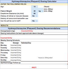 Free Calculator Aids In Plaquenil Dosing