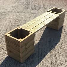 Large Square Decking Wooden Garden Planter Bench Combination Etsy Wooden Garden Planters Deck Planters Large Garden Planters