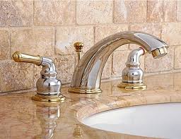 Two Tone Chrome Polished Brass Widespread Bathroom Faucet Home Decor New Kingstonbrass Widespread Bathroom Faucet Faucet Style Polished Brass