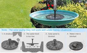 Check spelling or type a new query. Volwco Upgraded 2 0w Solar Fountain Pump Bird Bath Pump With Solar Rechargeable Battery Portable Submersible