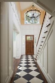 Black And White Checkered Floor Entry Black White And Wood Foyer Design Checkered Floors Home
