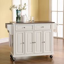 white stainless steel top kitchen cart
