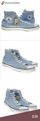 Converse Chuck Taylors Hi Top Sneakers Light Blue Blue High Tops Blue Converse Sneakers