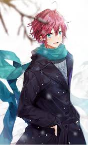 Anime Picture Original Bosack Single Tall Image Short Hair Open Mouth Blue Eyes Fringe Pink Hair Hair Between Anime Red Hair Anime Boy Hair Red Hair Anime Guy