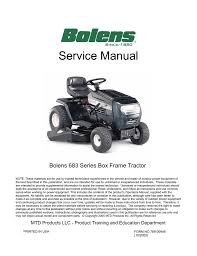 This is a reimaged printing of a: Bolens Bolens 683 Series User Manual Manualzz