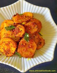 Raw Banana Roast Vazhakkai Varuval Recipe Recipe Raw Banana Banana Recipes Indian Indian Food Recipes Vegetarian