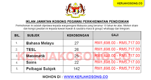 Seperti dalam infografik diatas, pinjaman pendidikan mara adalah tertakluk kepada beberapa syarat yang telah ditetapkan. Jawatan Kosong Pegawai Perkhidmatan Pendidikan