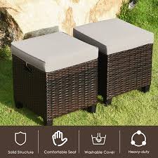 Check spelling or type a new query. Gymax 4pcs Rattan Ottoman Outdoor Patio Furniture Cushioned Footstool Footrest Walmart Canada