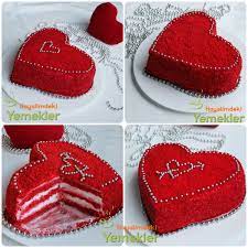 kirmizi kalpli pasta red velvet cake pasta tatli leziz pastalar