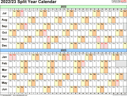 Split Year Calendars 2022 2023 July To June Pdf Templates