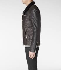 Mens Raven Leather Biker Jacket Anthracite Allsaints Com Mens Fashion Leather Outerwear Outfit Accessories