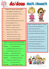 Fill In Do Does Don T Or Doesn T Do Does Don T Doesn T Worksheet Free Esl Printable Worksheets Made English Worksheets For Kids Learn English Grammar English Language Learning Activities