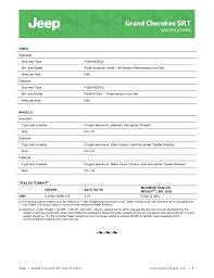 2015 Jeep Grand Cherokee Srt Specifications Information