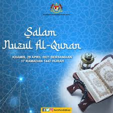 Mungkin kita semua tidak sedar bahawa hari ini adalah hari nuzul quran. Kementerian Pendidikan Malaysia Posts Facebook