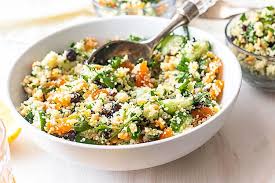 Moroccan couscous salad with raisins. Moroccan Couscous Salad Kitchen Thyme Couscous Salad Couscous Recipes Moroccan Couscous