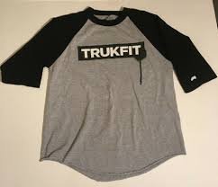 Mens Trukfit Baseball Style Shirt In Gary And Black Size