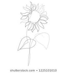 Sunflower Single Line Drawing Line Art Drawings Sunflower Drawing Line Art Flowers