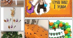 Zincir Balon Maket Afis Masa Ortusu Kurdan Ve Yaprak Iceren Tas Devri Bambam Konsept Super Parti Seti Ihtiyaciniz Olan Tum Susleri Tek Bir Parti Dogum Gunu Sus