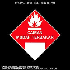 Jangan mematikan minyak ( bahan bakar ) yang terbakar dengan air secara langsung , berbahaya , api akan semakin membesar explode boom , api bisa menyambar. Jual Stiker Rambu K3 Awas Cairan Mudah Terbakar 30x30 Di Lapak Gading Jaya Bukalapak