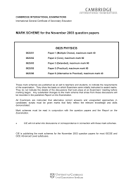 Jee mains 2020 paper exam pattern: Mark Scheme For The November 2003 Question Papers 0625