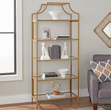 Better Homes Gardens 71 Nola 5 Tier Etagere Bookcase Gold Finish Walmart Com In 2020 Vintage Living Room Furniture Bookcase Furniture Bookshelves