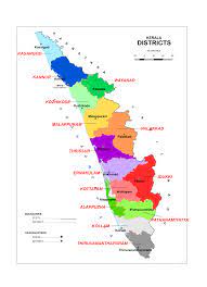 Kasaragod, kannur, wayanadu,kozhikodu, malapuram,palakkadu,trissure, ernakulam,kottayam,idukki,alappuzha,pathanamthitta,kollam and thiruvananthapuram are the 14 districts of kerala. List Of Districts Of Kerala Wikipedia