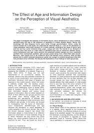 Pdf The Effect Of Age And Information Design On The Perception Of Visual Aesthetics