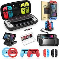 Accessories kit for nintendo switch games bundle wheel grip caps carrying case s. Amazon Com Nintendo Nintendo Switch Accessories Nintendo Switch Nintendo