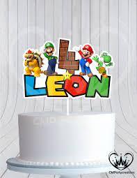 Related:super mario edible cake topper super mario bros cake toppers. Mario Brothers Birthday Cake Topper Cmpartycreations