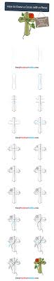 How To Draw A Cross With A Rose Easy Drawing Guides Drawing Tutorials For Beginners Drawing Tutorial Drawing Tutorials For Kids