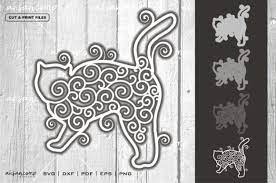 Download Cat Mandala Vector 3d Layered 3 Graphic By Ahsancomp Studio Creative Fabrica