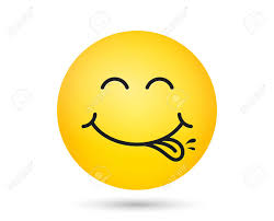 Emoji meaning a classic smiley, turned upside down. Yummy Smiley Emoticon With Tongue Lick Mouth Tasty Food Eating Royalty Free Cliparts Vectors And Stock Illustration Image 123115132