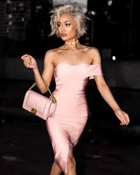 Vana Asymmetrical Dress With Images Short Hair Styles Asymmetrical Dress Bandage Midi Dress