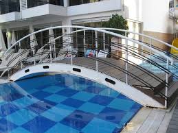 Dont fall through the trap door bridge!! Rusty Bridge Over The Swimming Pool Picture Of Oba Star Hotel Spa Alanya Tripadvisor