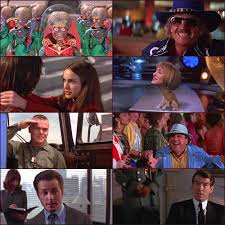 The star-studded cast of 'Mars Attacks!' (1996) Directed by Tim Burton.