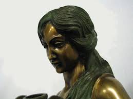 Bronze Statue Girl with Amforas Signed "P.E. Machault", 20th Century For  Sale at 1stDibs