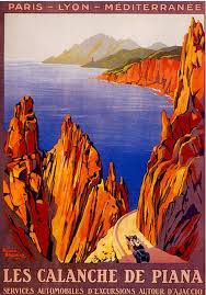 Old Poster 1923 Les Calanche De Piana Vintage Travel Posters Vintage Travel Poster Prints