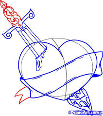 How To Draw A Heart With A Sword Step By Step Tattoos Pop Culture Free Online Drawing Tutorial Added By Dawn Apr Drawing Tutorial Guided Drawing Drawings