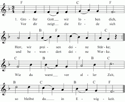 Zu einer kirchlichen feier gehört auch ein kirchenheft (im look eurer hochzeit), in dem die. Grosser Gott Wir Loben Dich Noten Liedtext Midi Akkorde