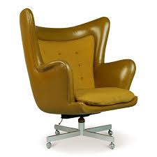 George Kasparian Leather Wingback Executive Chair Circa 1960 For Sale At 1stdibs High back comfortable wing chair with low arms and removable seat cushion.