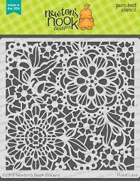 Lace frame, lace pattern, stamp or stencil for scrapbooking and decorative embossing, die cut template. Newton S Nook 6x6 Stencil Floral Lace
