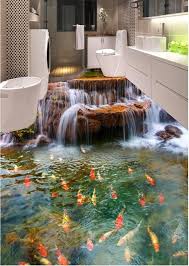 3d Pvc Flooring Custom Photo Self Adhesive Picture Wall Sticker Waterfall Stream Floor Wallpaper Floor Murals 3d Floor Painting