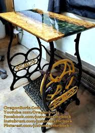 Euc15c01 Australian Blue Gum Eucalyptus River Table Antique Sewing Machine Table Sewing Machine Tables Sewing Table Repurpose