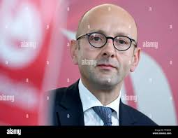 14 August 2018, Berlin, Germany: Lucas Floether, insolvency administrator  in the offices of the insolvent airline Air-Berlin. Air Berlin has been  insolvent for a year, and other airlines take off and land