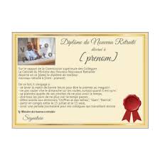 Diplome Humour Pour Un Depart En Retraite A Personnaliser Avec Une Photo Et A Imprimer Carte De Voeux Personnalisee Depart Retraite Retraite