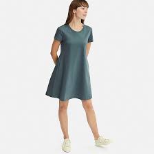 Women Mercerized Cotton A Line Mini Dress Uniqlo Us Dresses Mini Dress A Line Dress